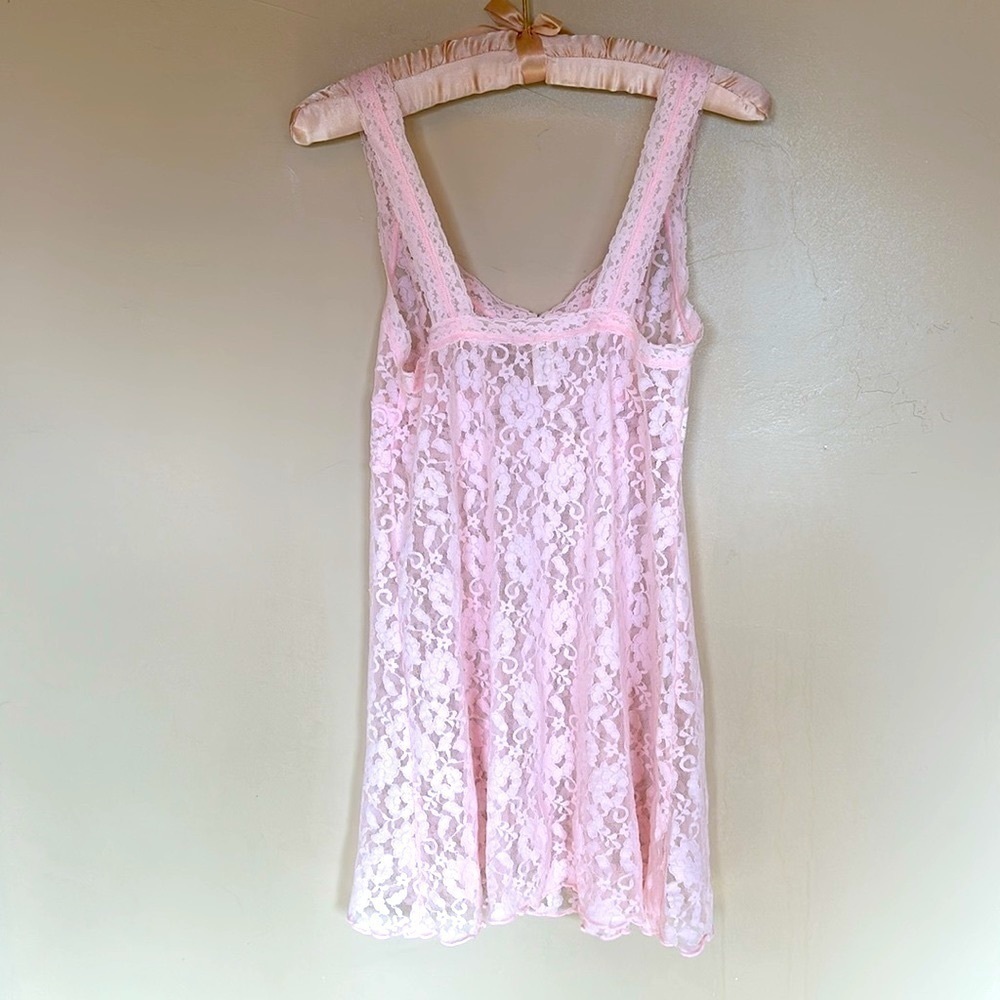 Ambrielle pink lace slip dress lingerie chemise Sz L - Picture 5 of 7